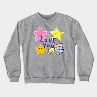 love you, star,smile Crewneck Sweatshirt